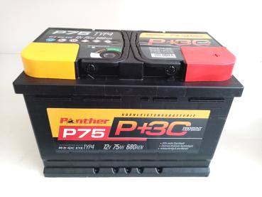 Starterbatterie Panther Black Edition 75Ah 680A